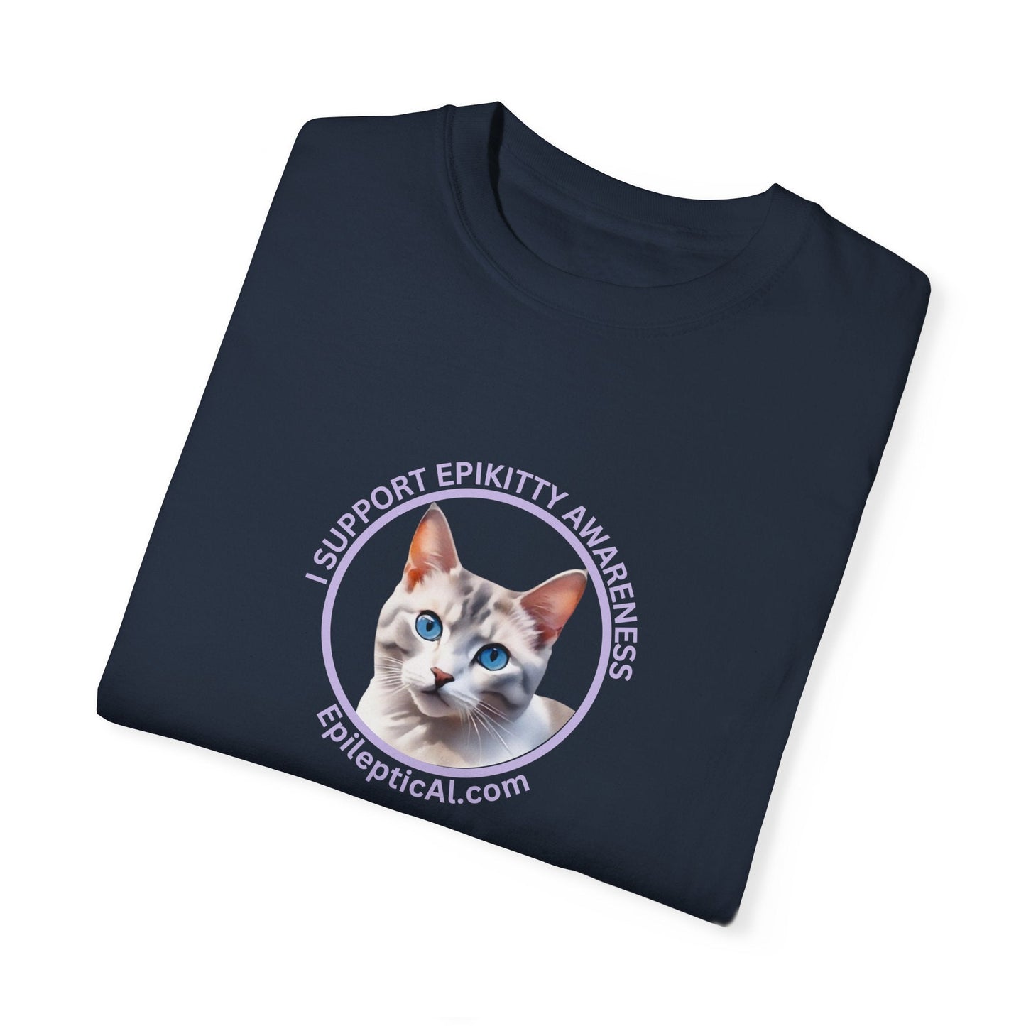 Support EpiKitty Awareness Unisex Garment - Dyed T - shirt - T - Shirt - Epileptic Al’s Shop