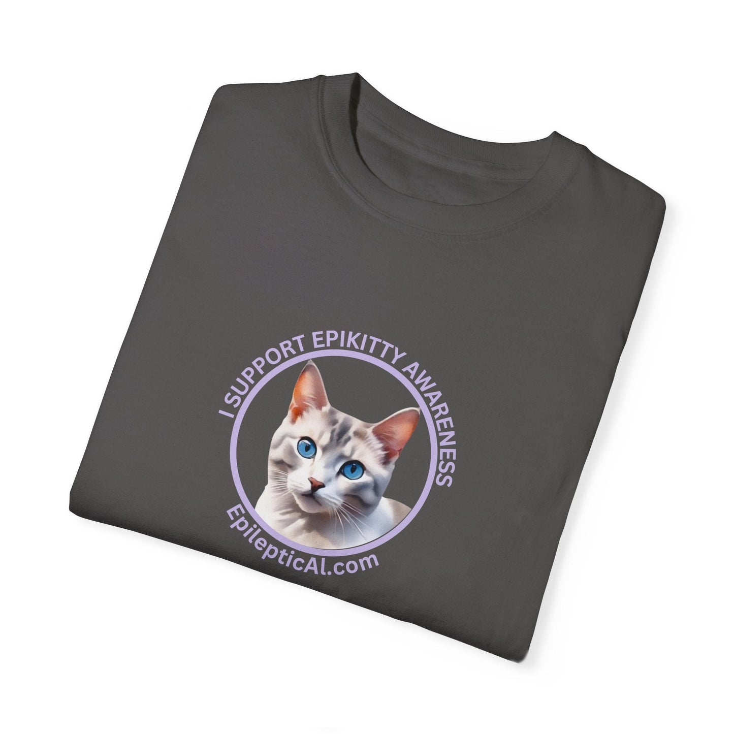 Support EpiKitty Awareness Unisex Garment - Dyed T - shirt - T - Shirt - Epileptic Al’s Shop