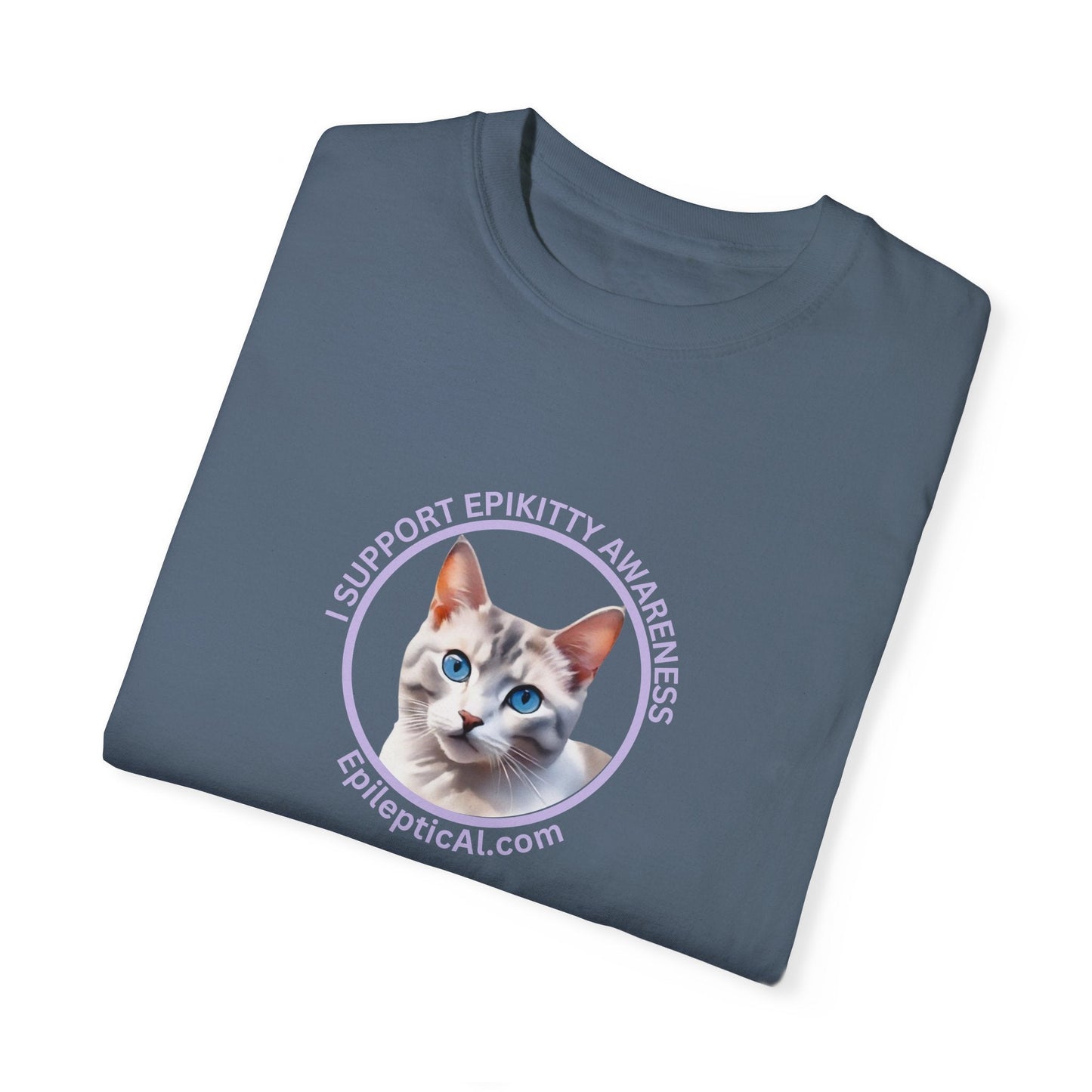 Support EpiKitty Awareness Unisex Garment - Dyed T - shirt - T - Shirt - Epileptic Al’s Shop