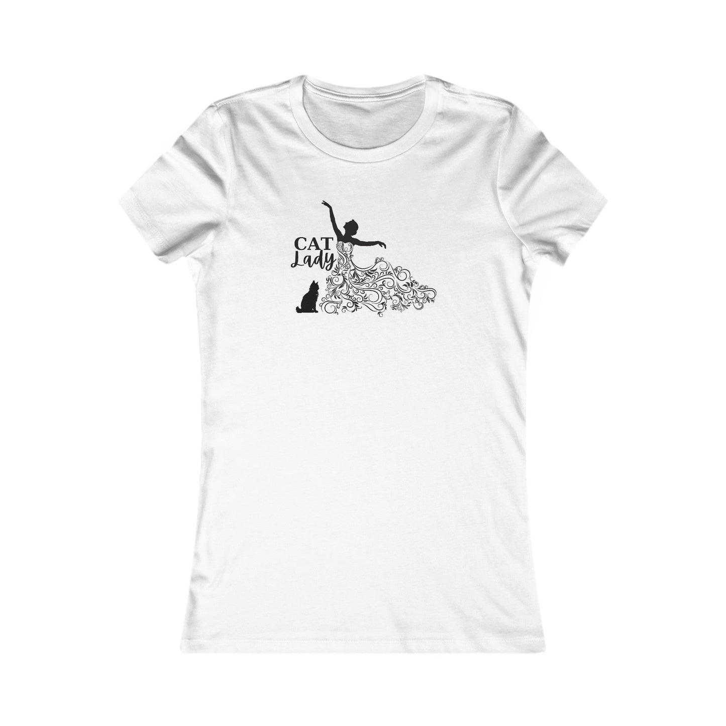 Swirly Cat Lady Women's Favorite Tee - T - Shirt - Epileptic Al’s Shop