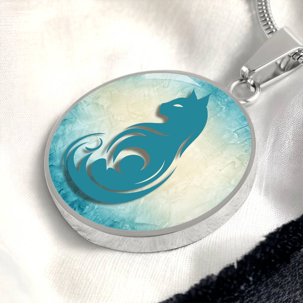 Teal Kitty Necklace - Jewelry - Epileptic Al’s Shop