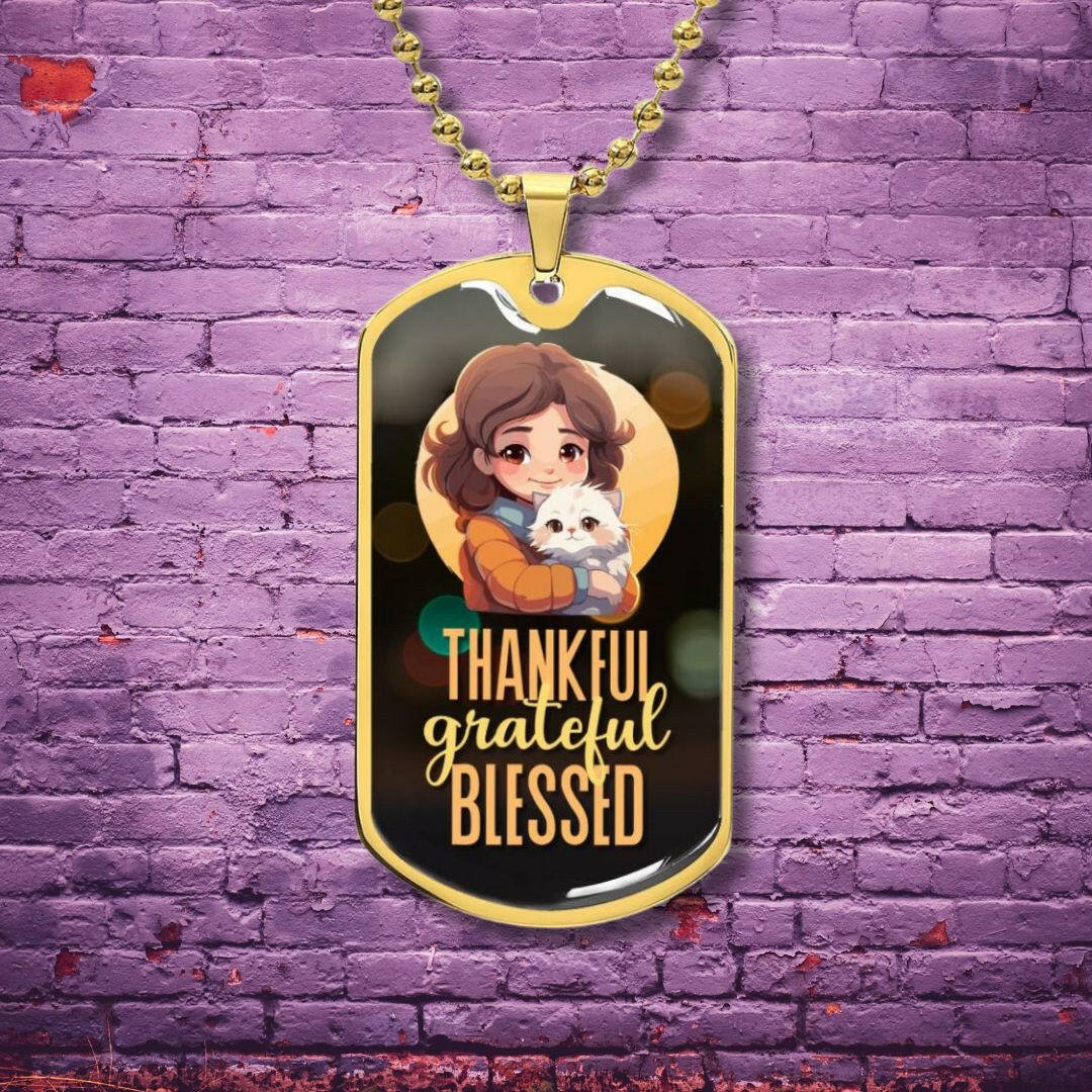 Thankful Grateful Blessed Necklace - Jewelry - Epileptic Al’s Shop