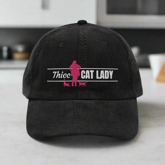 Thicc Cat Lady Corduroy Hat - Hats - EpiAl's Shop