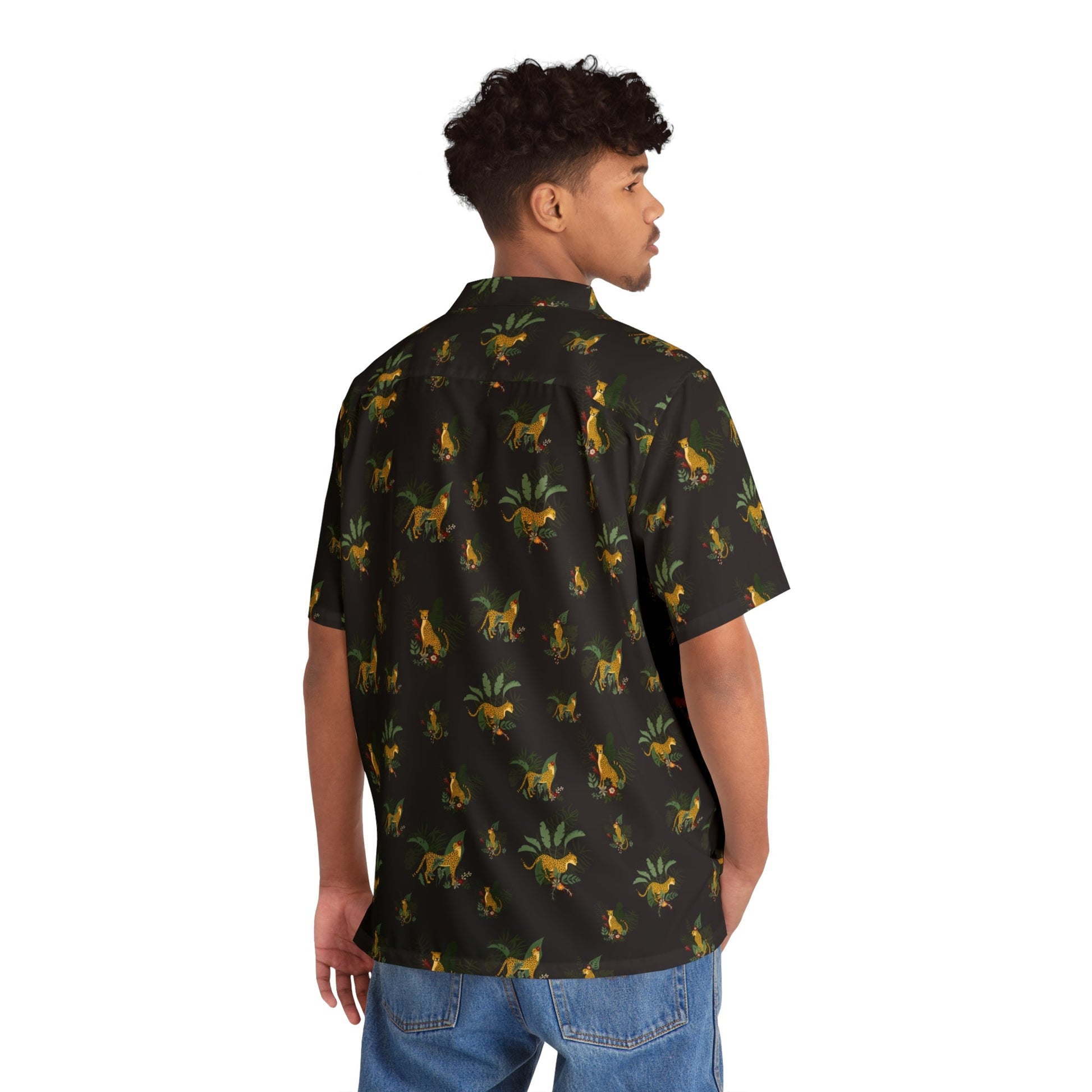 Tropical Wild Cat Men's Hawaiian Shirt - All Over Prints - Epileptic Al’s Shop