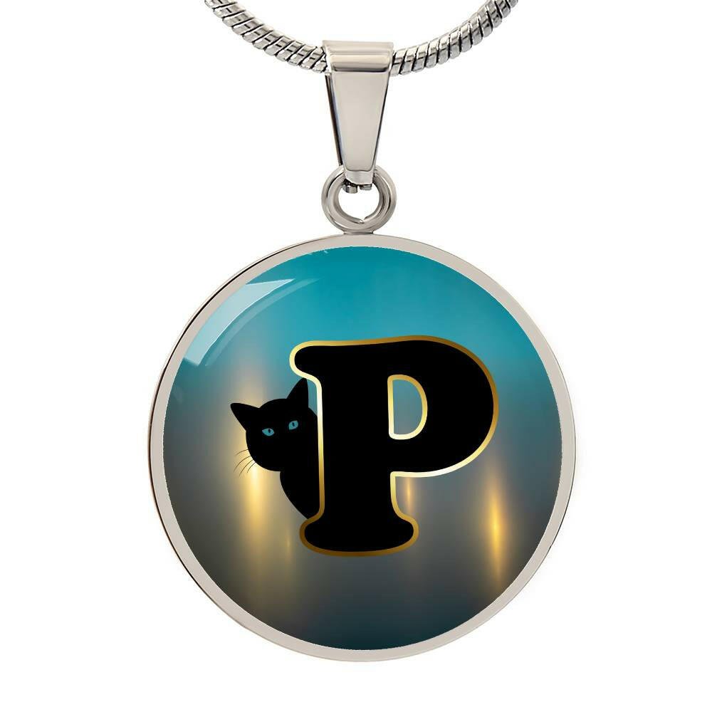 Turquoise Gold P Necklace - Jewelry - Epileptic Al’s Shop