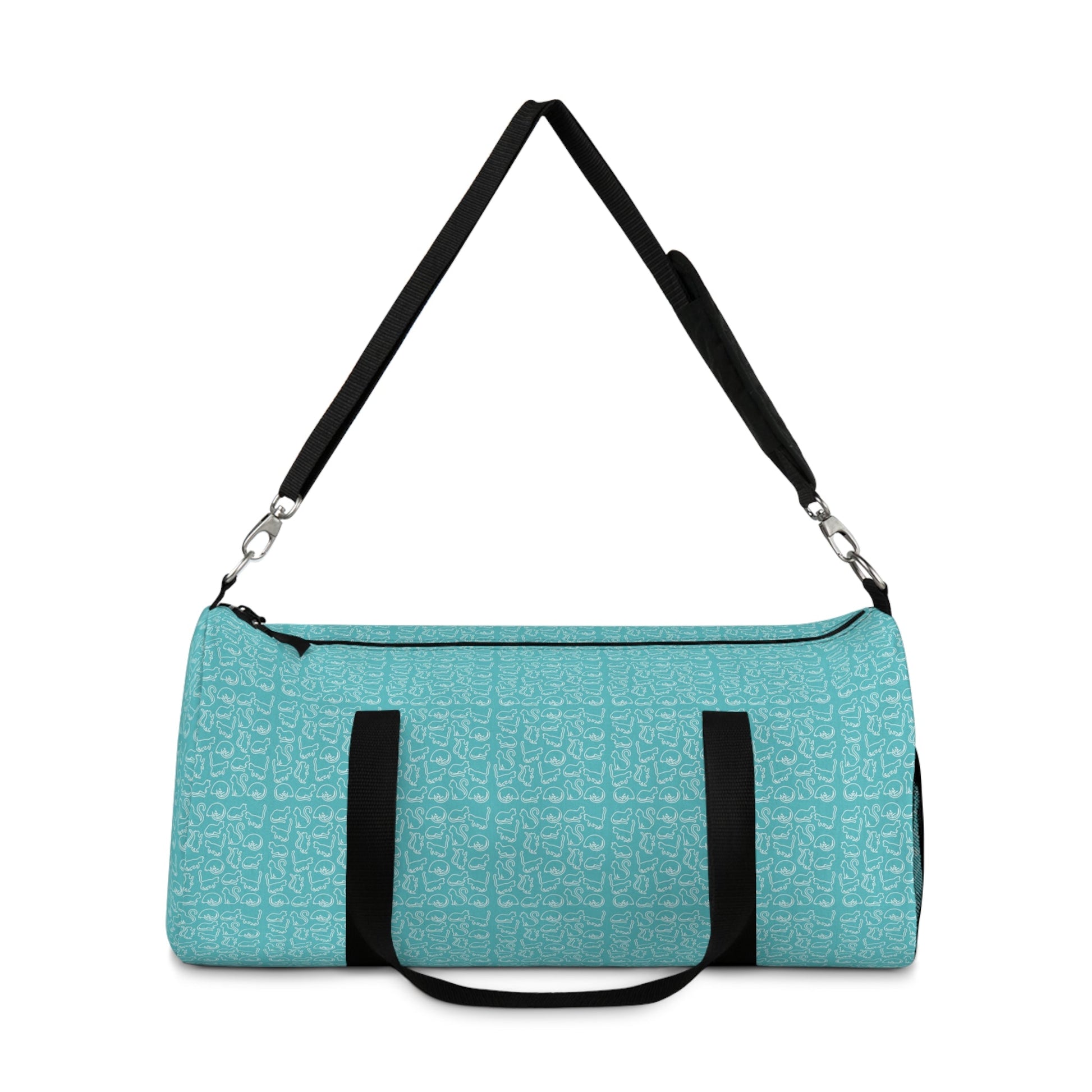 Turquoise Kitties Duffel Bag - Bags - Epileptic Al’s Shop