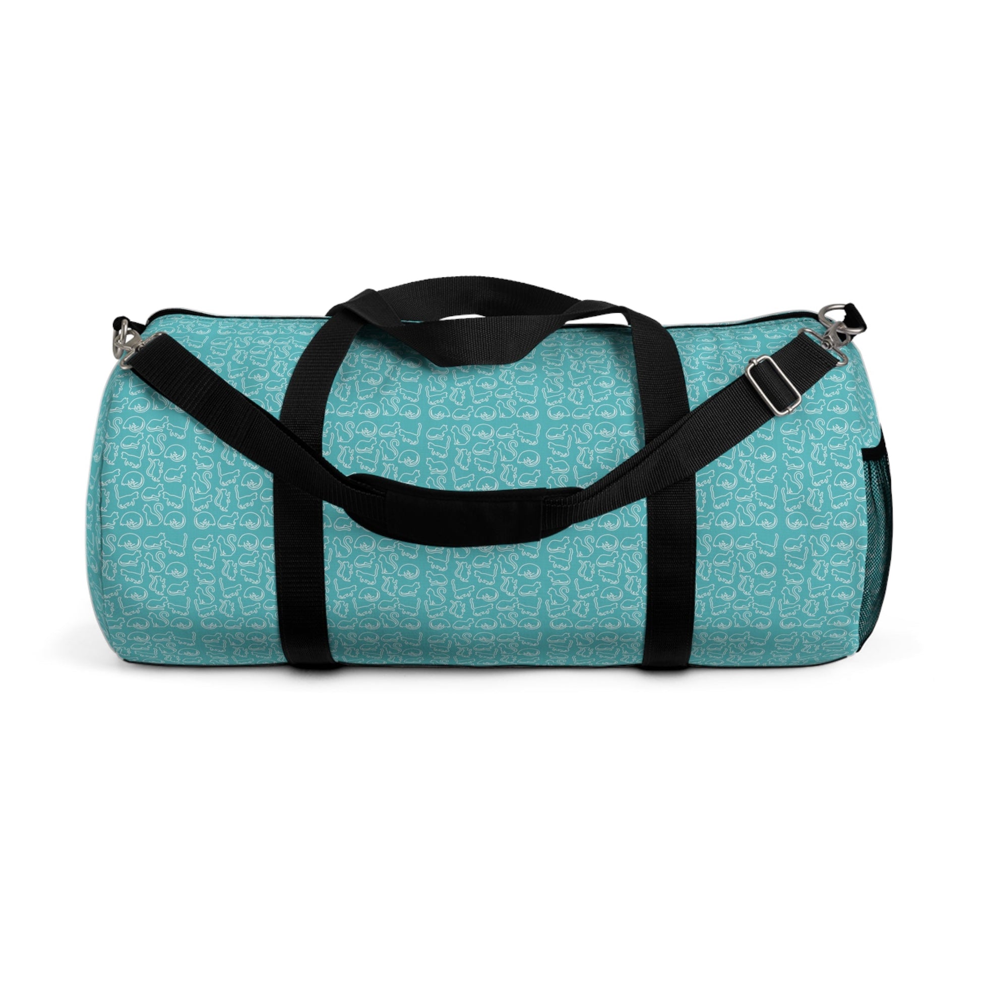 Turquoise Kitties Duffel Bag - Bags - Epileptic Al’s Shop