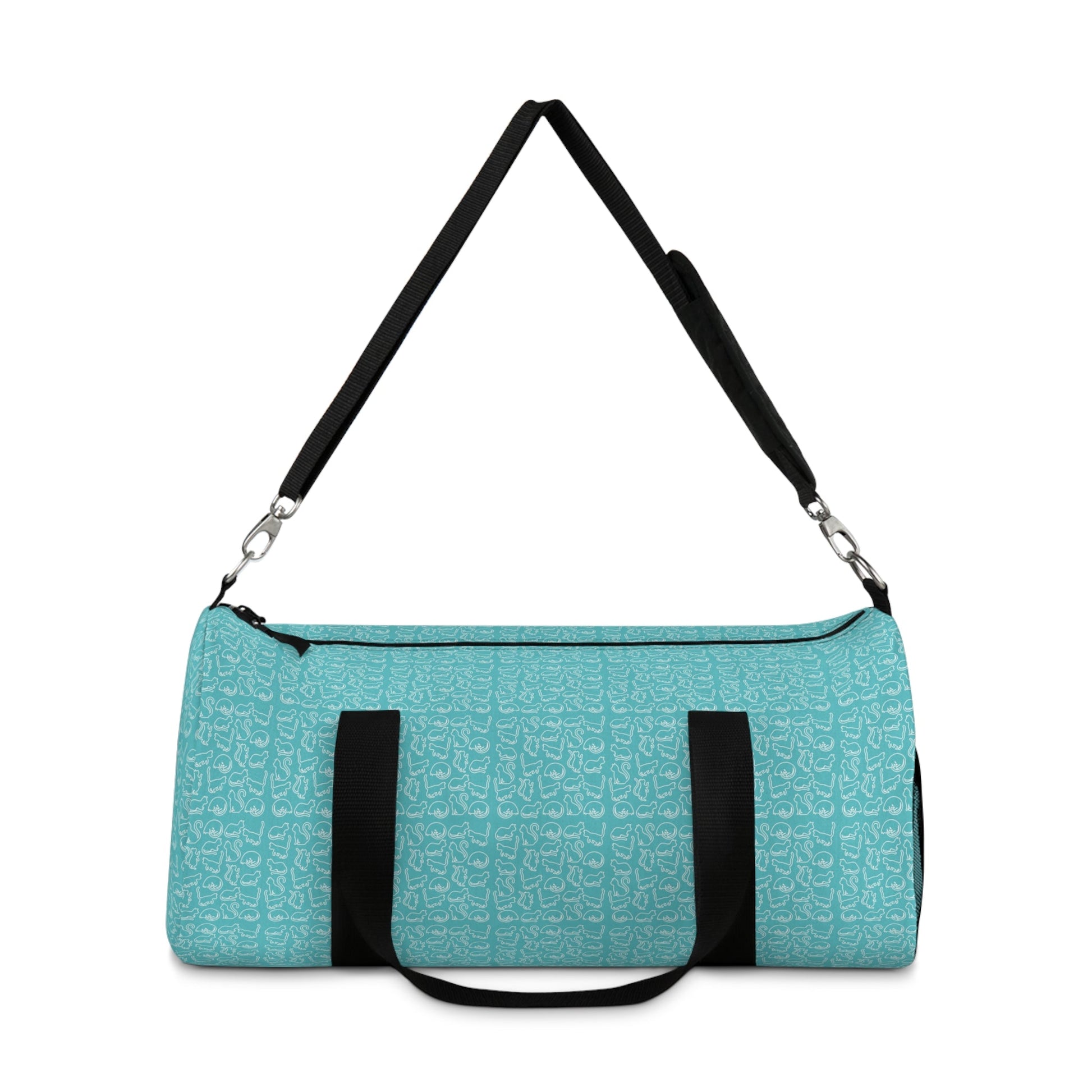 Turquoise Kitties Duffel Bag - Bags - Epileptic Al’s Shop