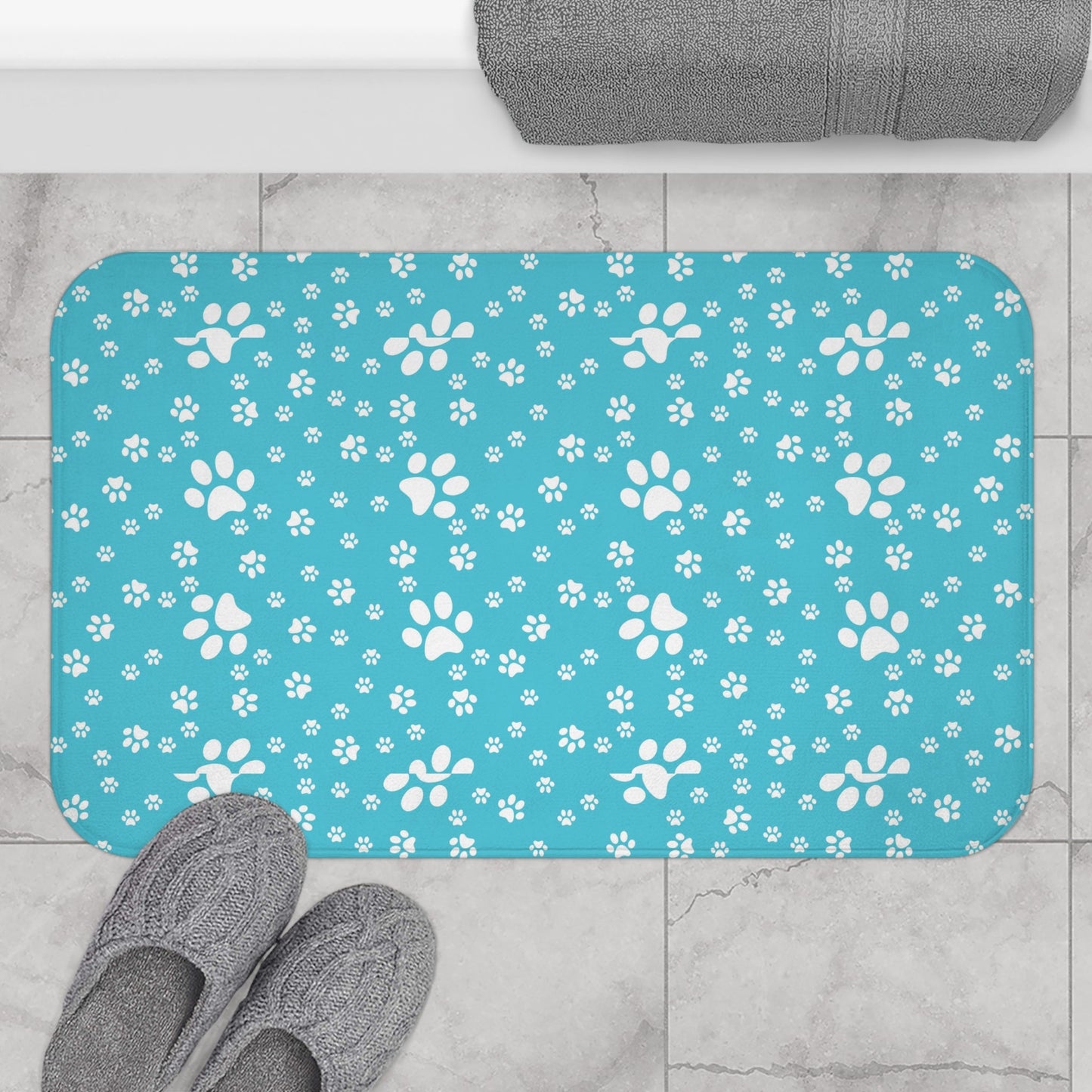 Turquoise Paw Bath Mat - Home Decor - Epileptic Al’s Shop