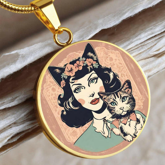 Vintage Cat Lady Necklace - Jewelry - Epileptic Al’s Shop