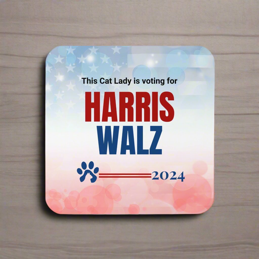 Vote for Harris Walz '24 Coaster Set - Home Decor - EpiAl's Shop