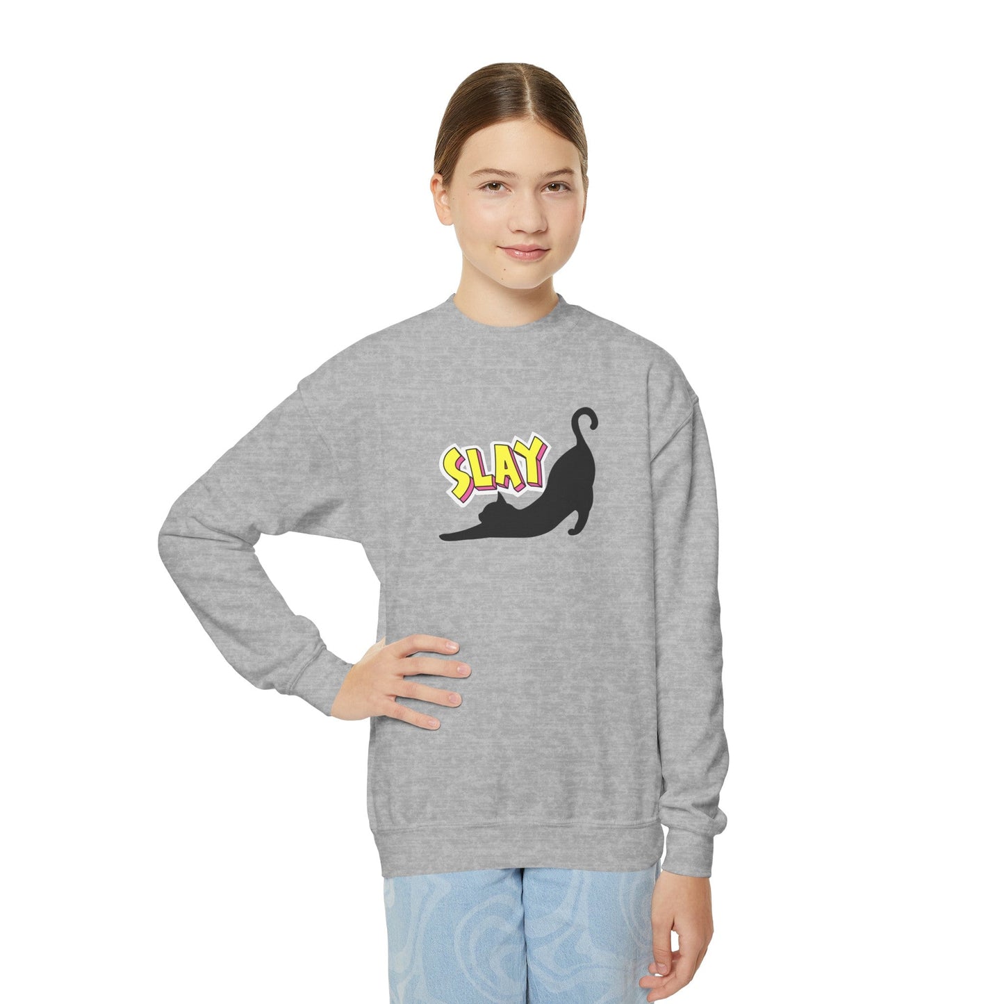 Wake Up & Slay Youth Crewneck Sweatshirt - Kids clothes - Epileptic Al’s Shop