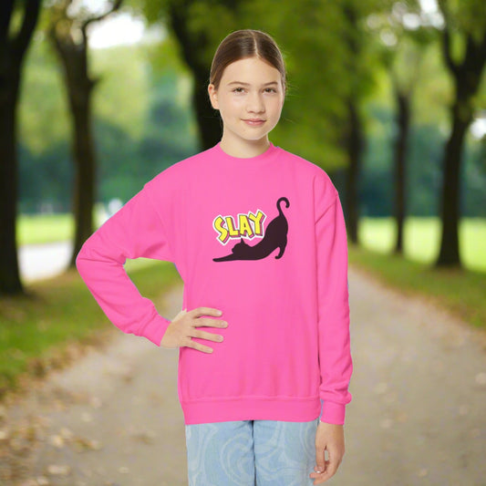 Wake Up & Slay Youth Crewneck Sweatshirt - Kids clothes - Epileptic Al’s Shop