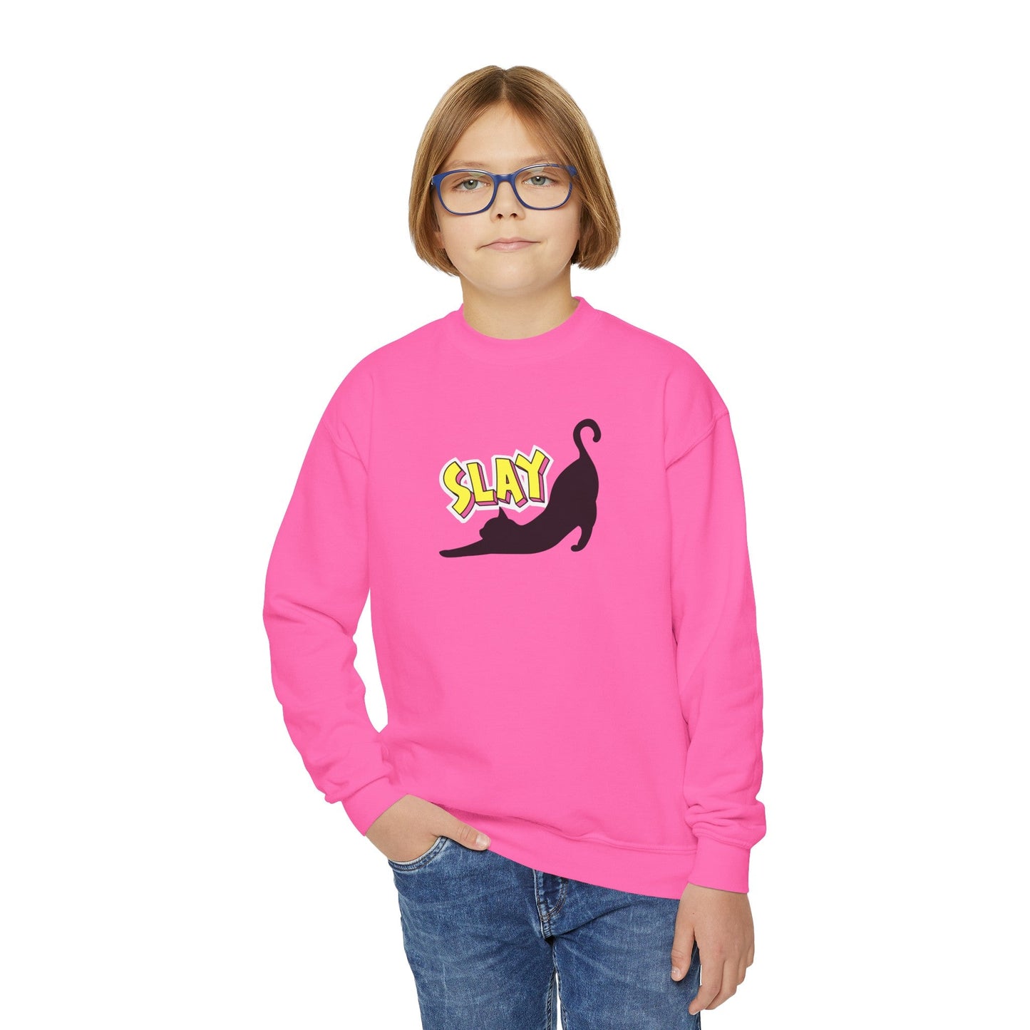 Wake Up & Slay Youth Crewneck Sweatshirt - Kids clothes - Epileptic Al’s Shop