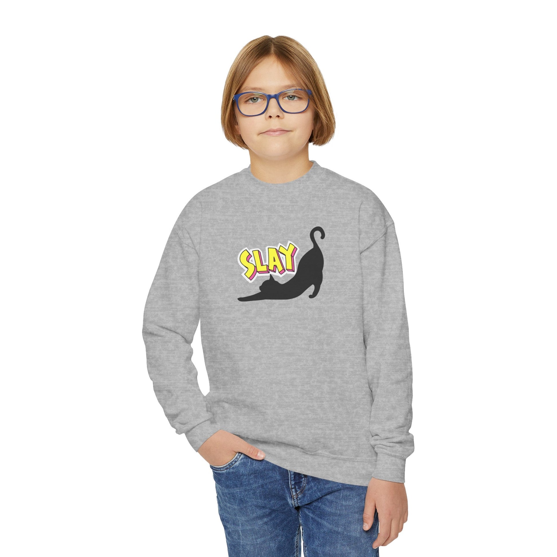 Wake Up & Slay Youth Crewneck Sweatshirt - Kids clothes - Epileptic Al’s Shop