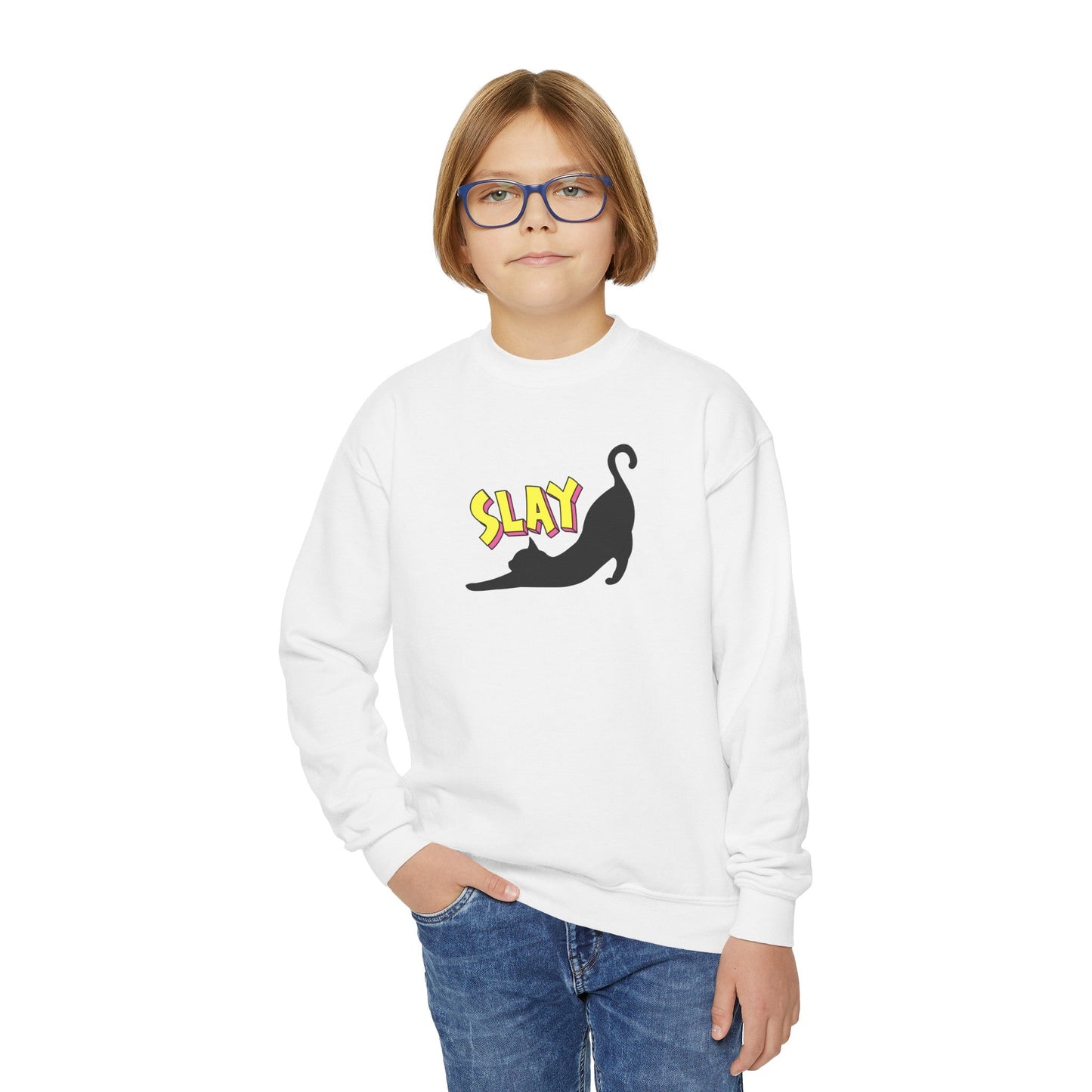 Wake Up & Slay Youth Crewneck Sweatshirt - Kids clothes - Epileptic Al’s Shop