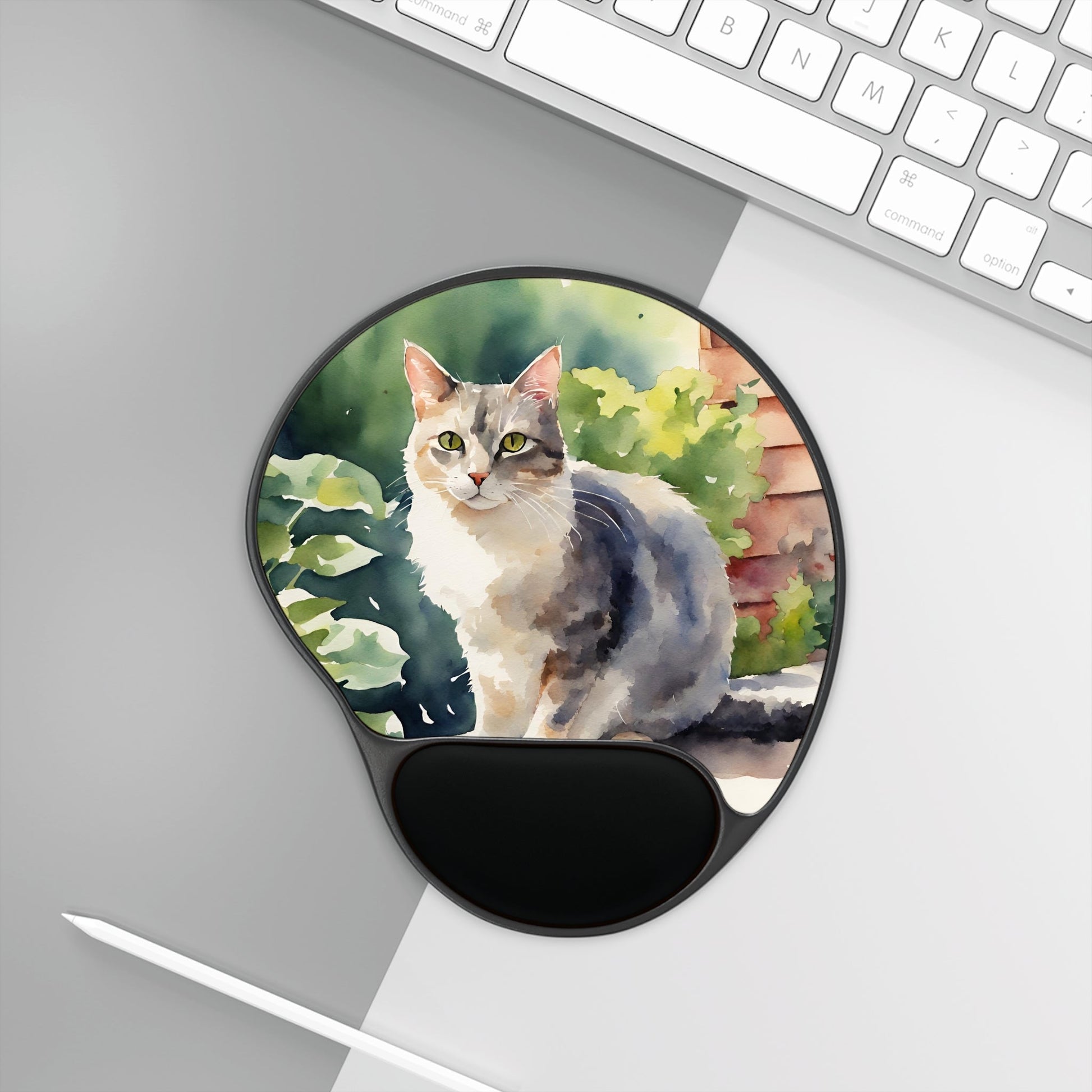 Watercolor Cat Mouse Pad With Wrist Rest - Home Decor - Epileptic Al’s Shop