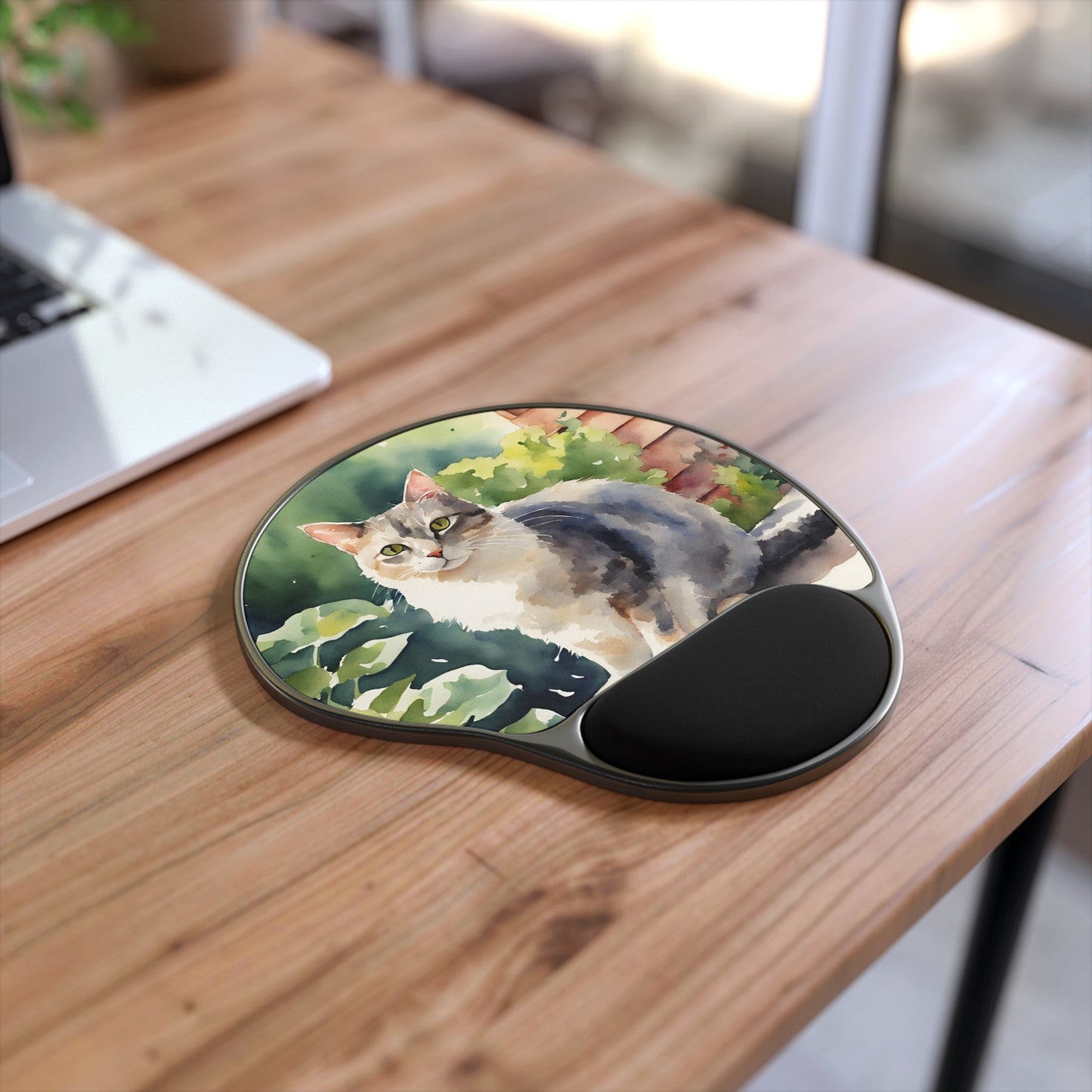 Watercolor Cat Mouse Pad With Wrist Rest - Home Decor - Epileptic Al’s Shop