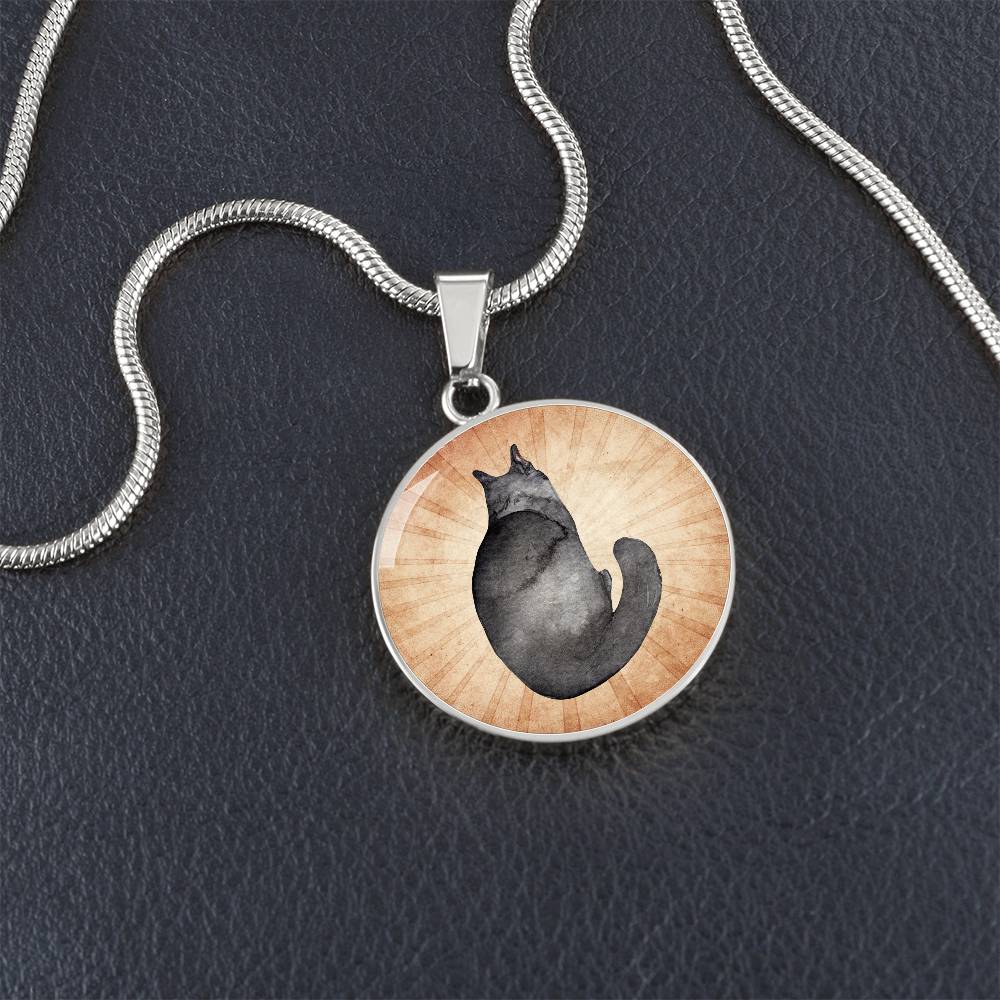 Watercolor Gray Cat Necklace - Jewelry - Epileptic Al’s Shop