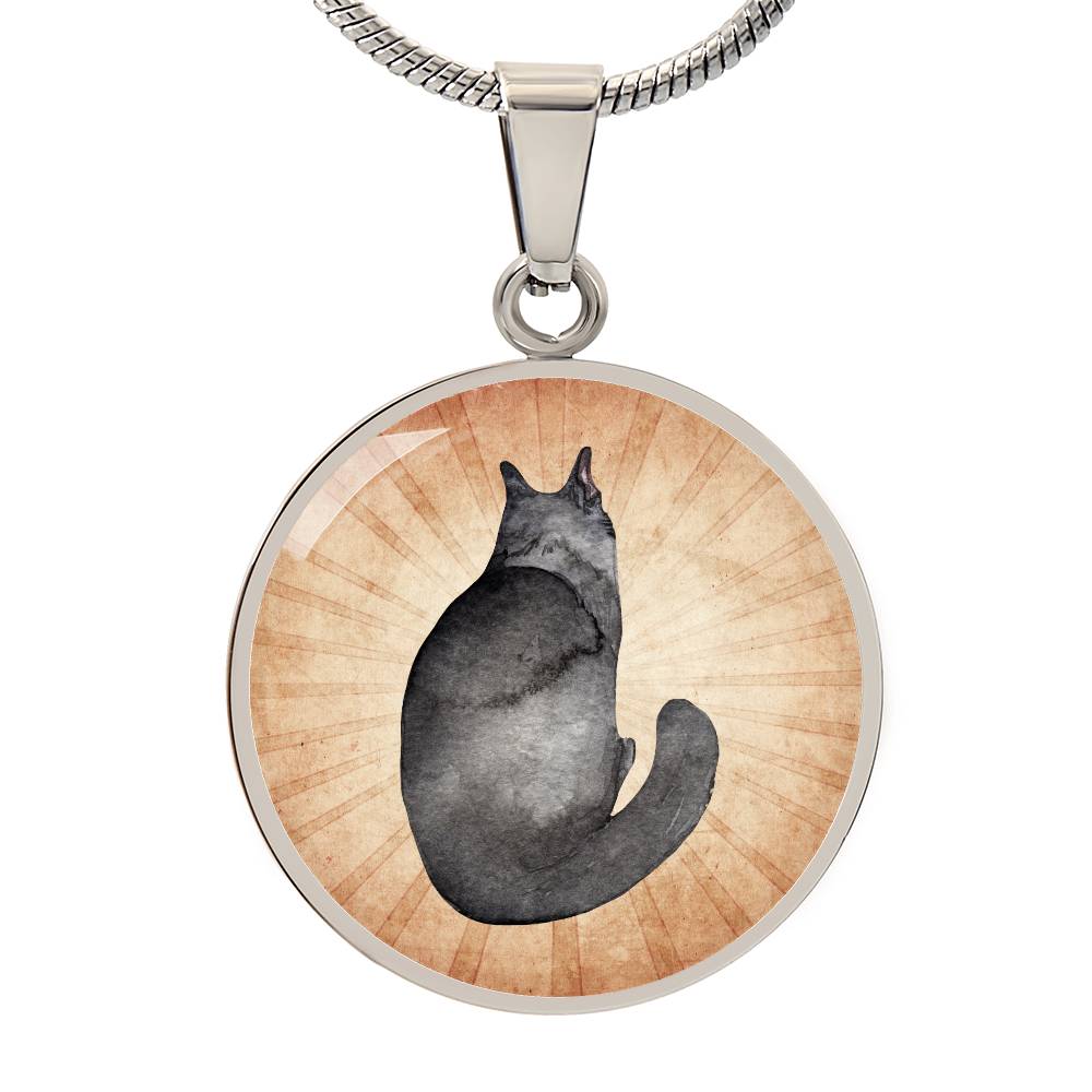 Watercolor Gray Cat Necklace - Jewelry - Epileptic Al’s Shop