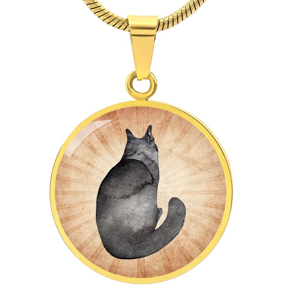 Watercolor Gray Cat Necklace - Jewelry - Epileptic Al’s Shop