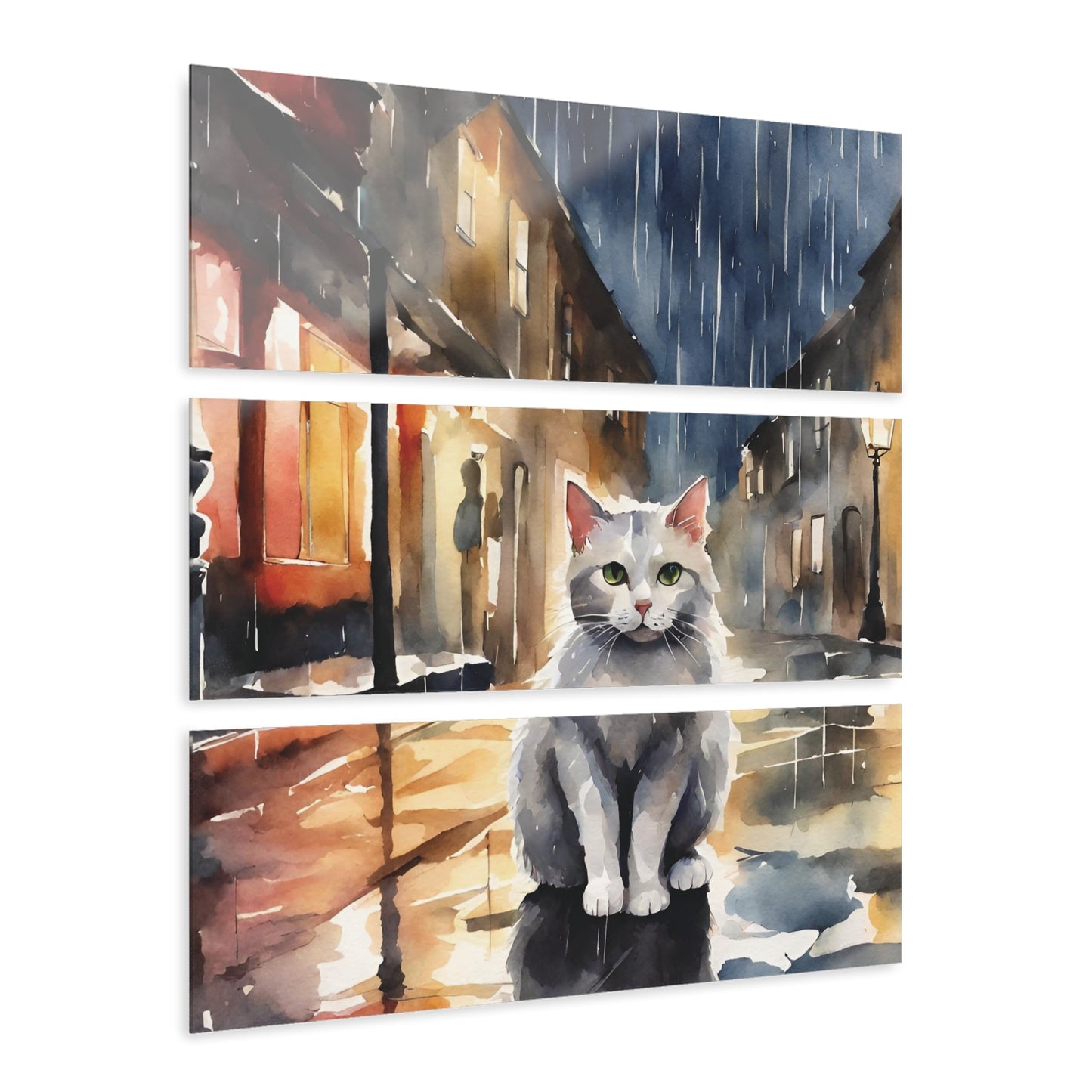 Wet Kitty Acrylic Prints (Triptych) - Home Decor - Epileptic Al’s Shop