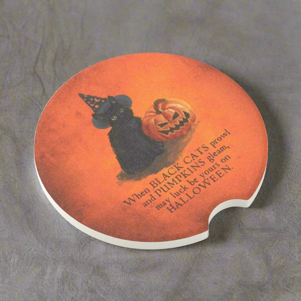 When Black Cats Prowl Soapstone Car Coaster - Home Decor - EpiAl's Shop