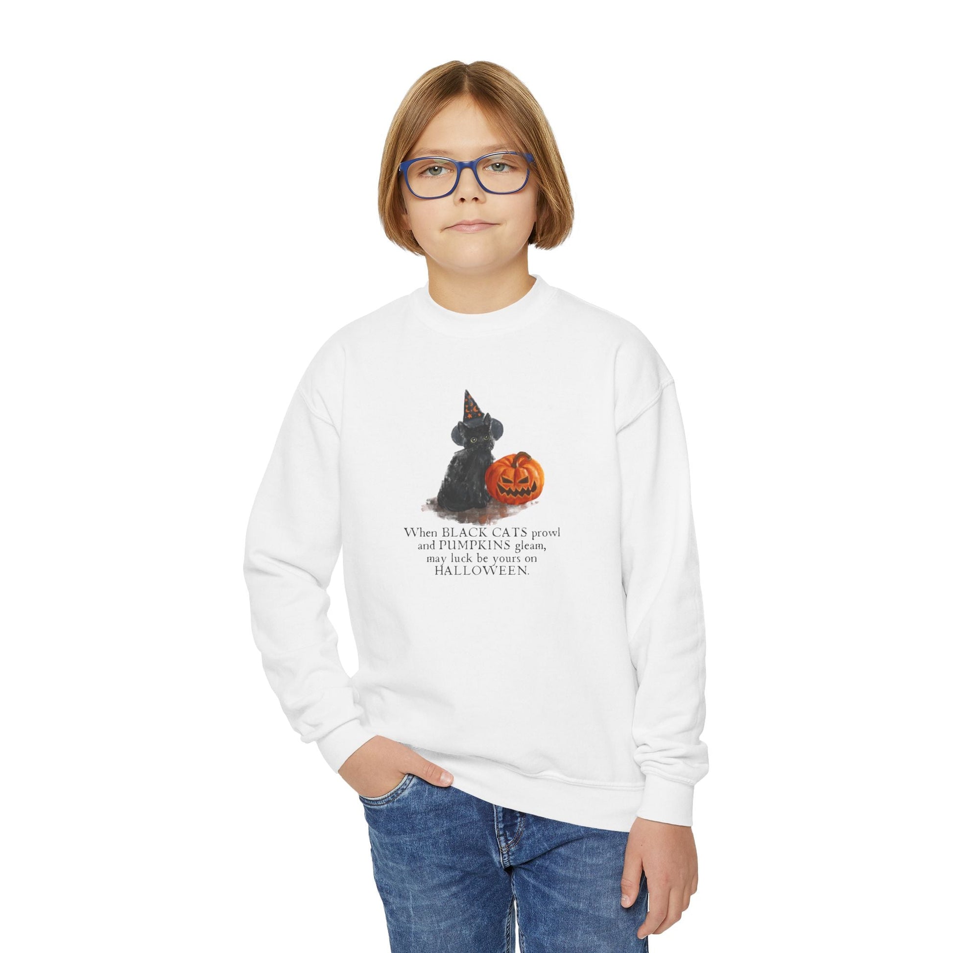 When Black Cats Prowl Youth Crewneck Sweatshirt - Kids clothes - EpiAl's Shop