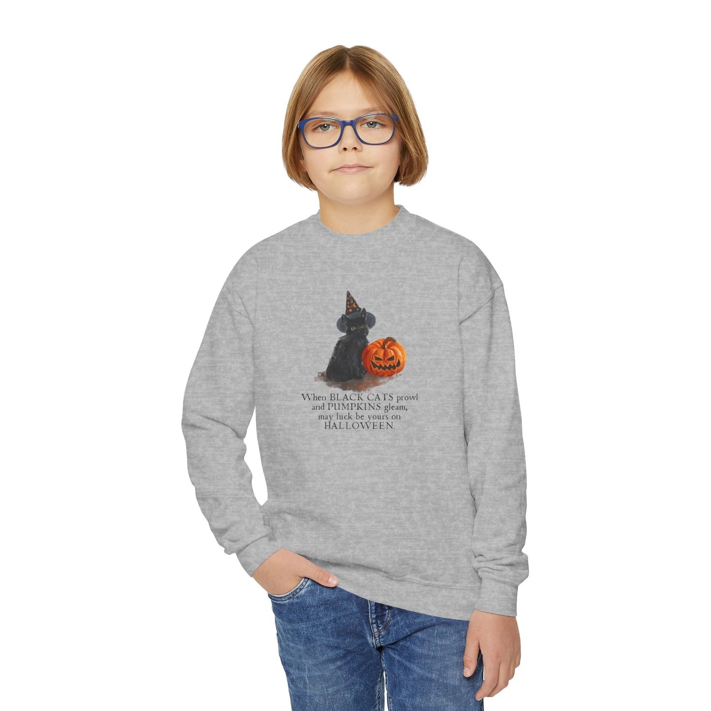 When Black Cats Prowl Youth Crewneck Sweatshirt - Kids clothes - EpiAl's Shop