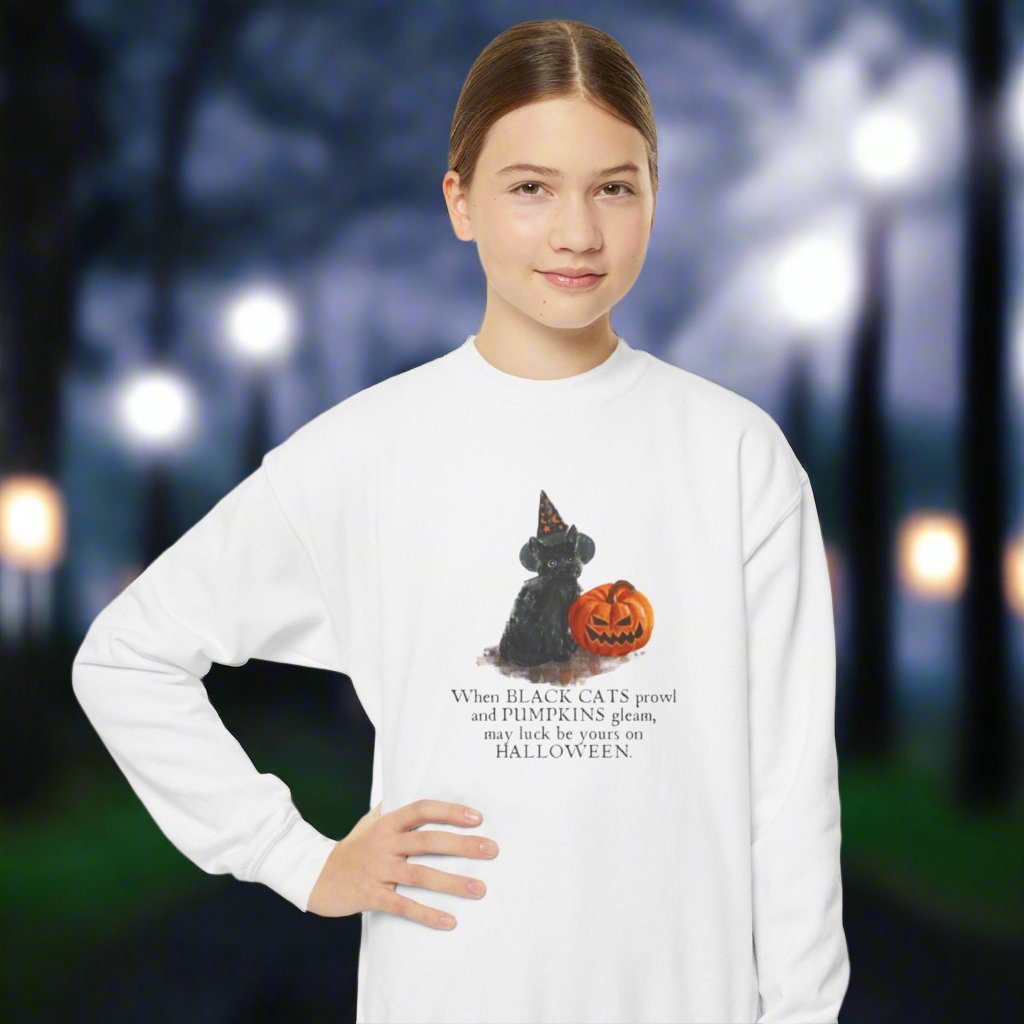 When Black Cats Prowl Youth Crewneck Sweatshirt - Kids clothes - EpiAl's Shop