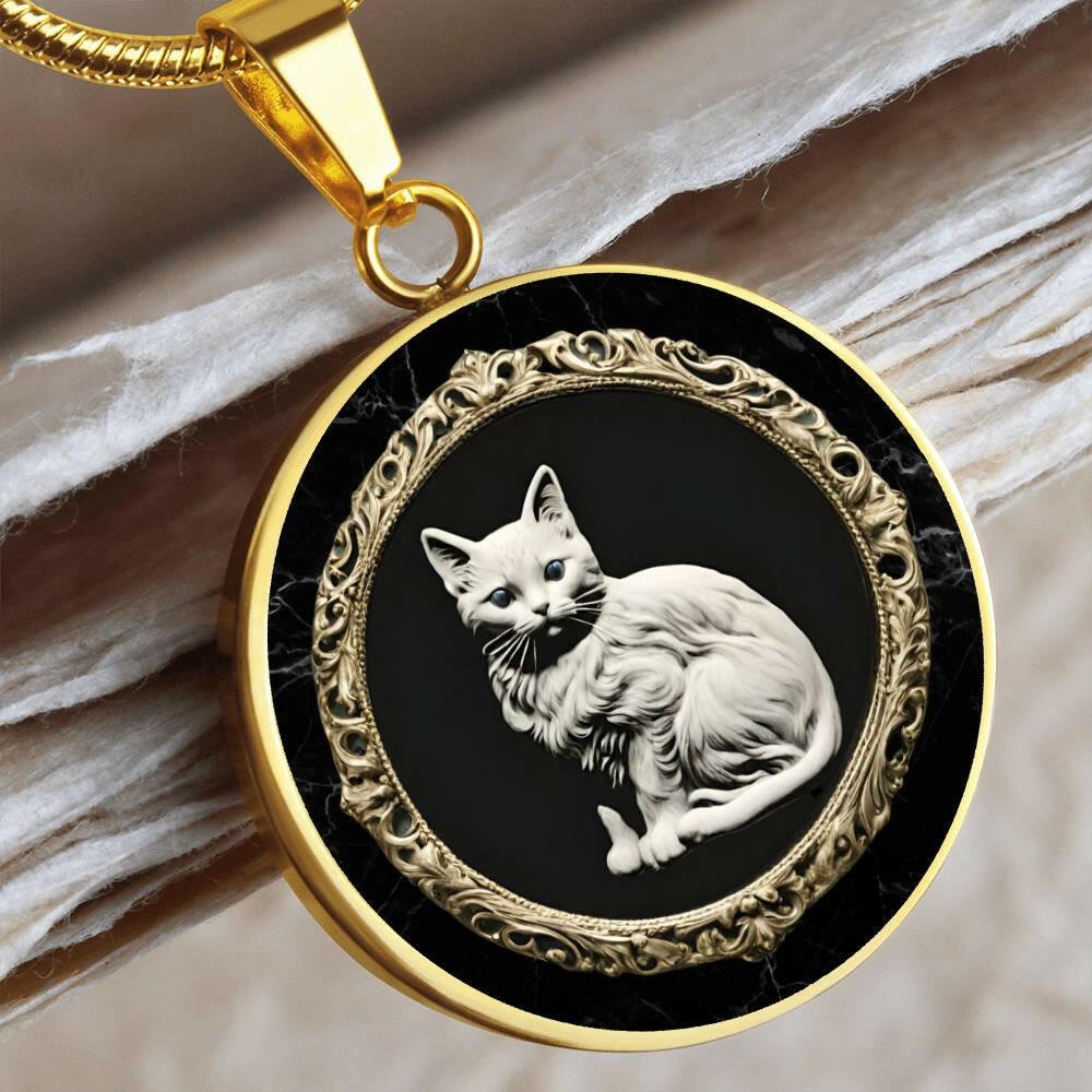 White Cat Cameo Necklace - Jewelry - Epileptic Al’s Shop