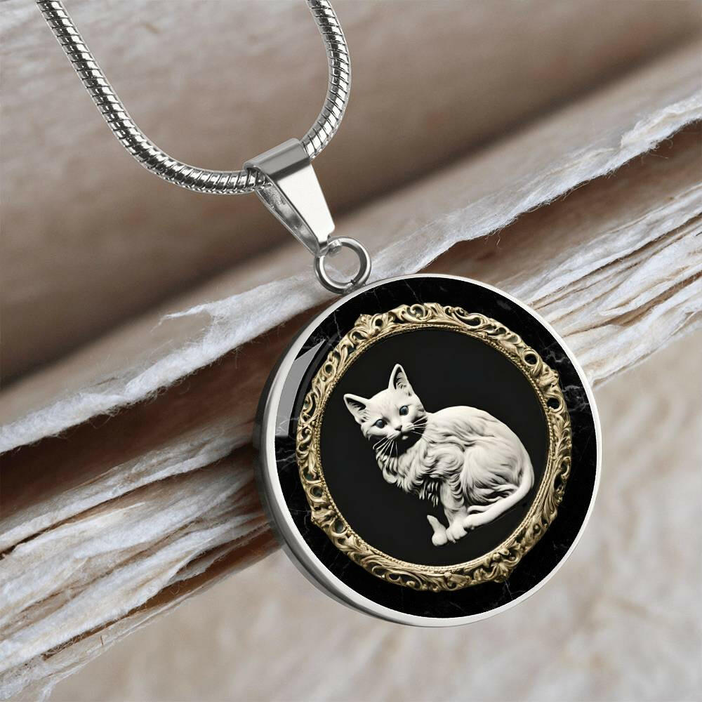 White Cat Cameo Necklace - Jewelry - Epileptic Al’s Shop