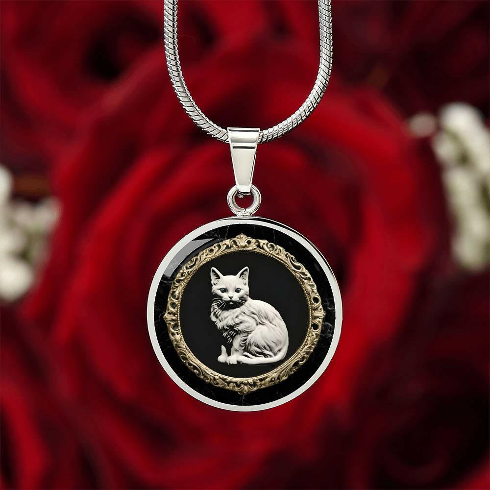 White Cat Cameo Necklace - Jewelry - Epileptic Al’s Shop