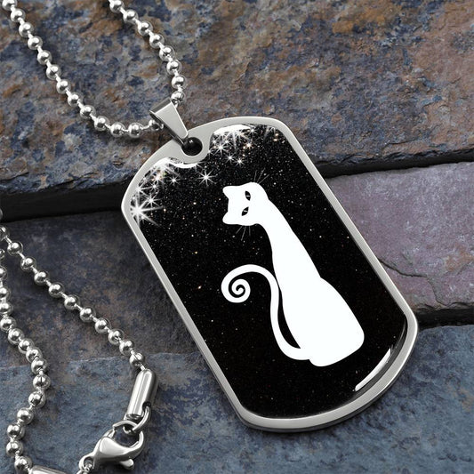 White Starry Kitty Necklace - Jewelry - Epileptic Al’s Shop