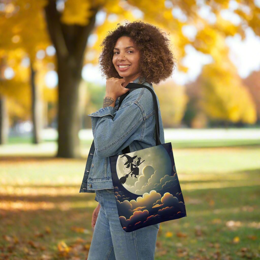 Witch and Cat Trick or Treat Canvas Tote Bag - Accessories - EpiAl's Shop