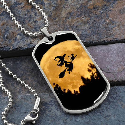 Witchy Woman Halloween Dog Tag Necklace - Jewelry - EpiAl's Shop