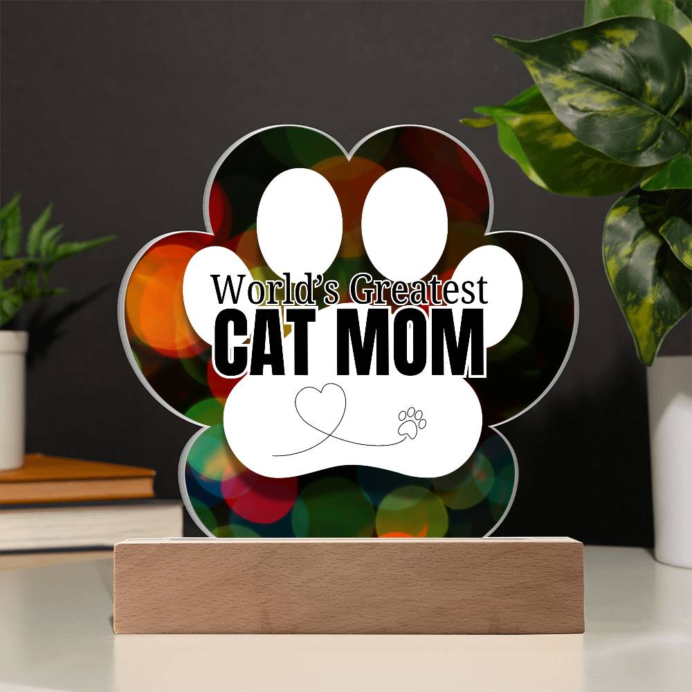 World's Greatest Cat Mom Plaque - Jewelry - Epileptic Al’s Shop