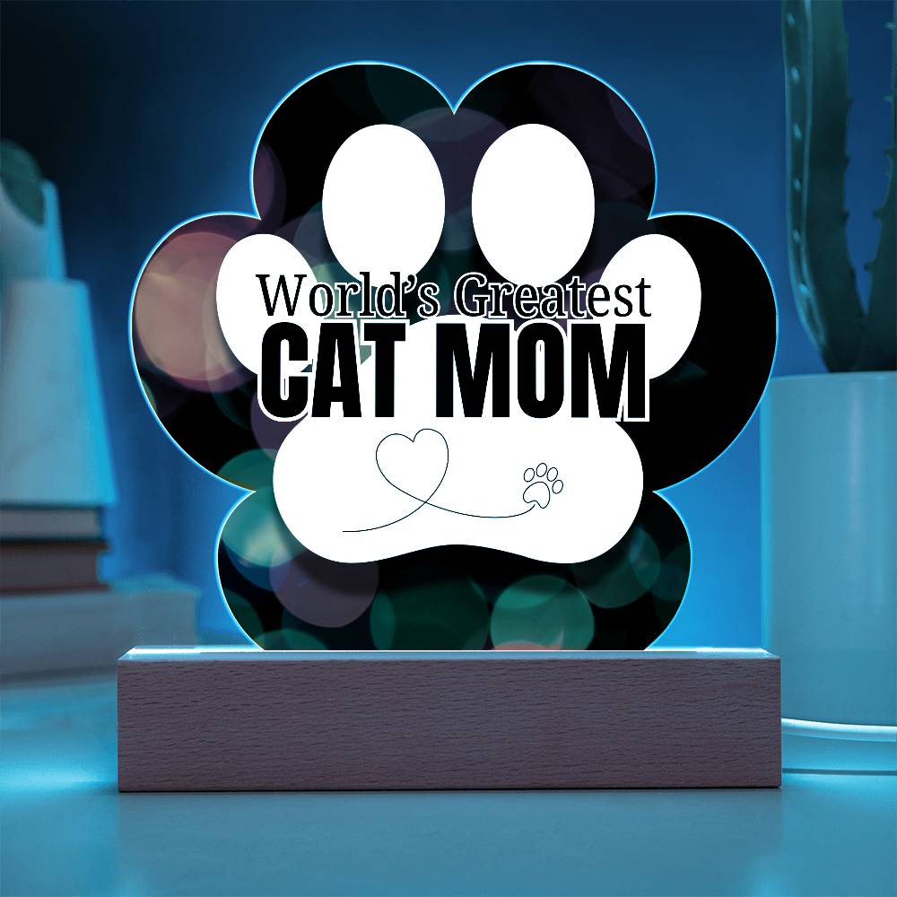 World's Greatest Cat Mom Plaque - Jewelry - Epileptic Al’s Shop