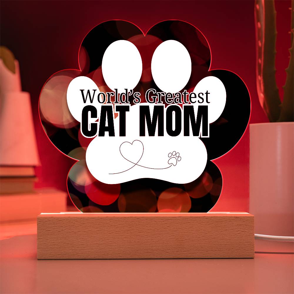 World's Greatest Cat Mom Plaque - Jewelry - Epileptic Al’s Shop