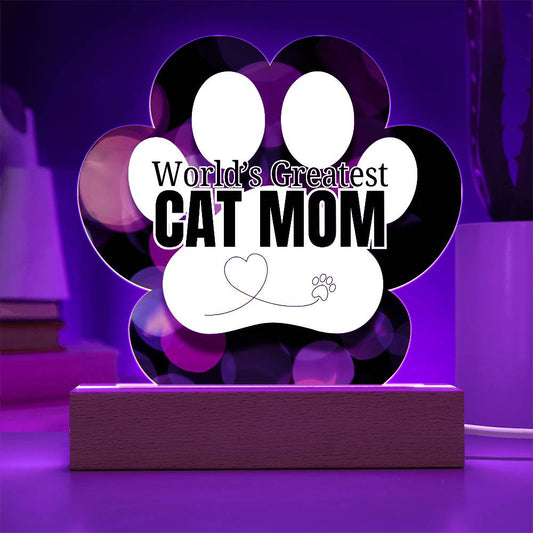 World's Greatest Cat Mom Plaque - Jewelry - Epileptic Al’s Shop