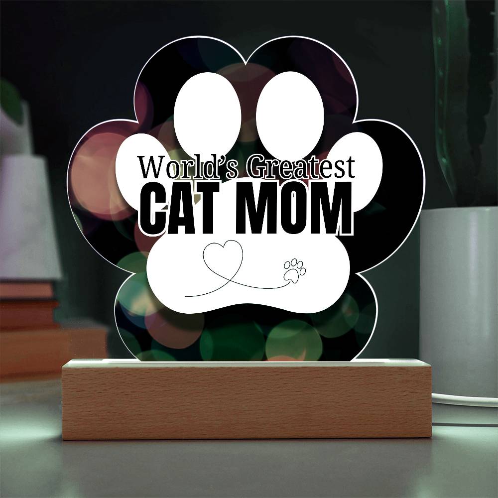 World's Greatest Cat Mom Plaque - Jewelry - Epileptic Al’s Shop