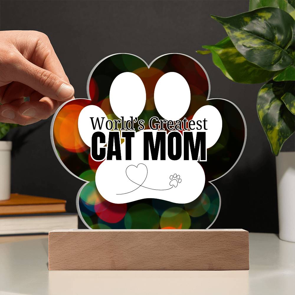 World's Greatest Cat Mom Plaque - Jewelry - Epileptic Al’s Shop