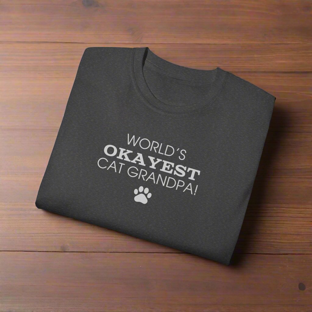 World's Okayest Cat Grandpa Ultra Cotton Tee - T - Shirt - Epileptic Al’s Shop