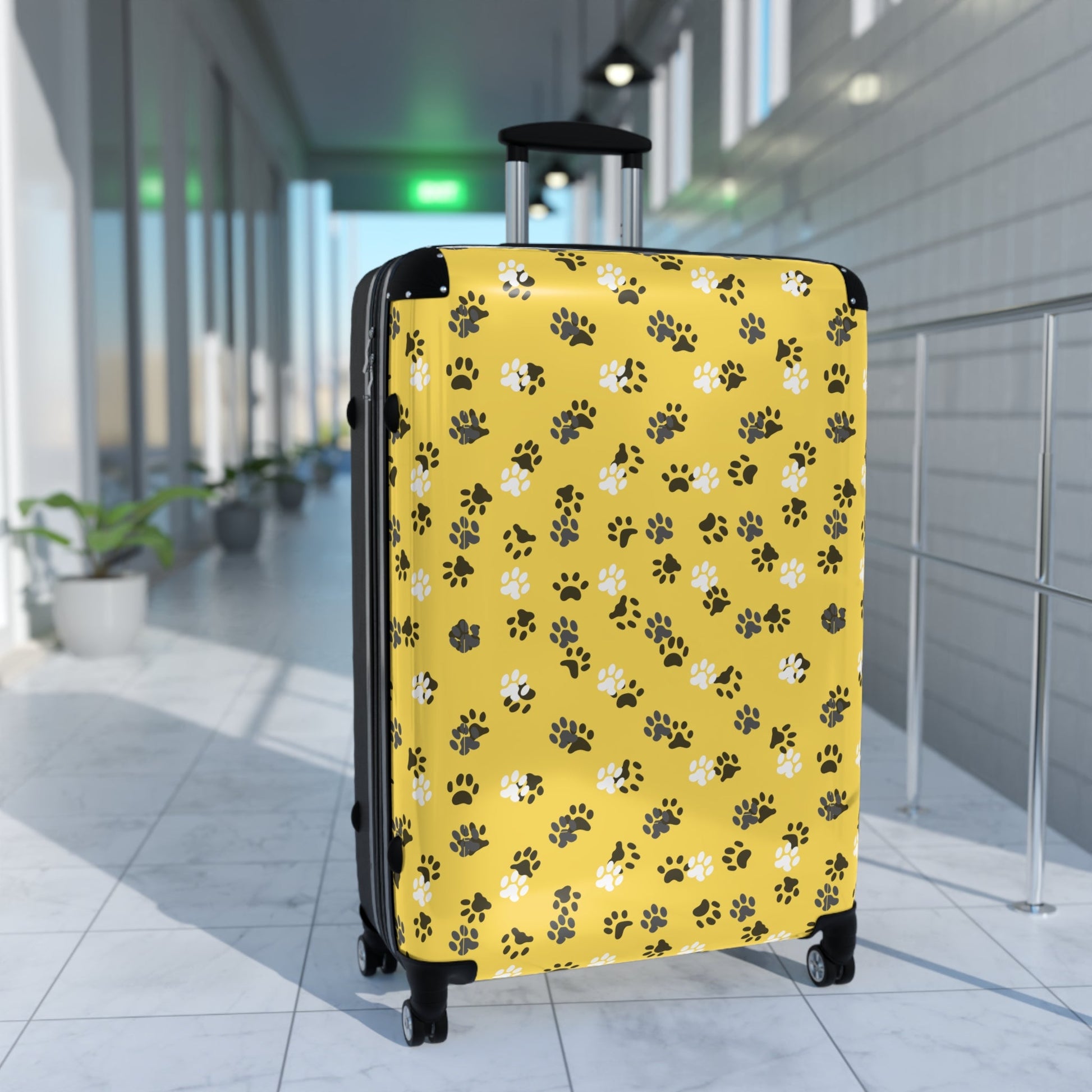 Yellow Kitty Paws Suitcase - Bags - Epileptic Al’s Shop