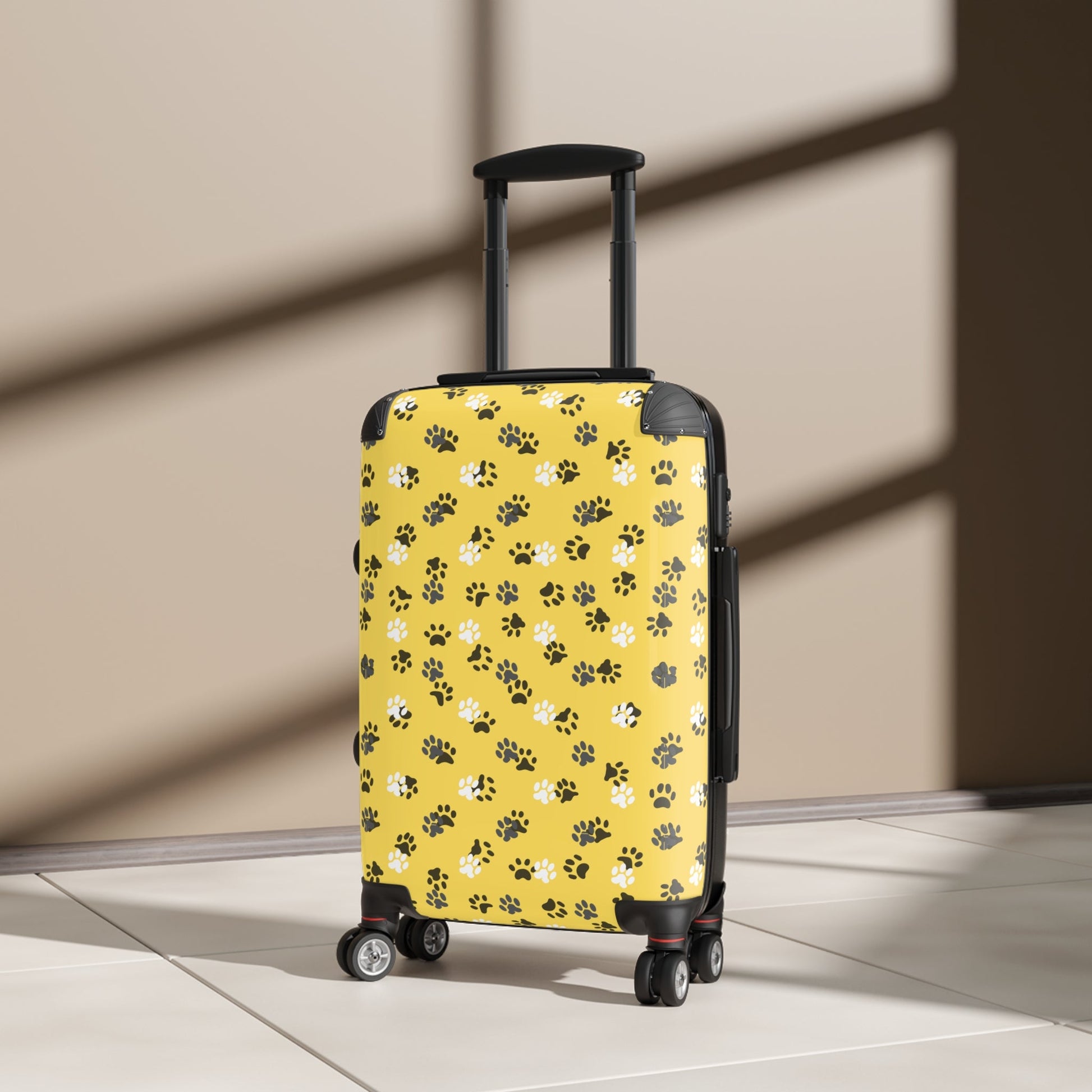 Yellow Kitty Paws Suitcase - Bags - Epileptic Al’s Shop