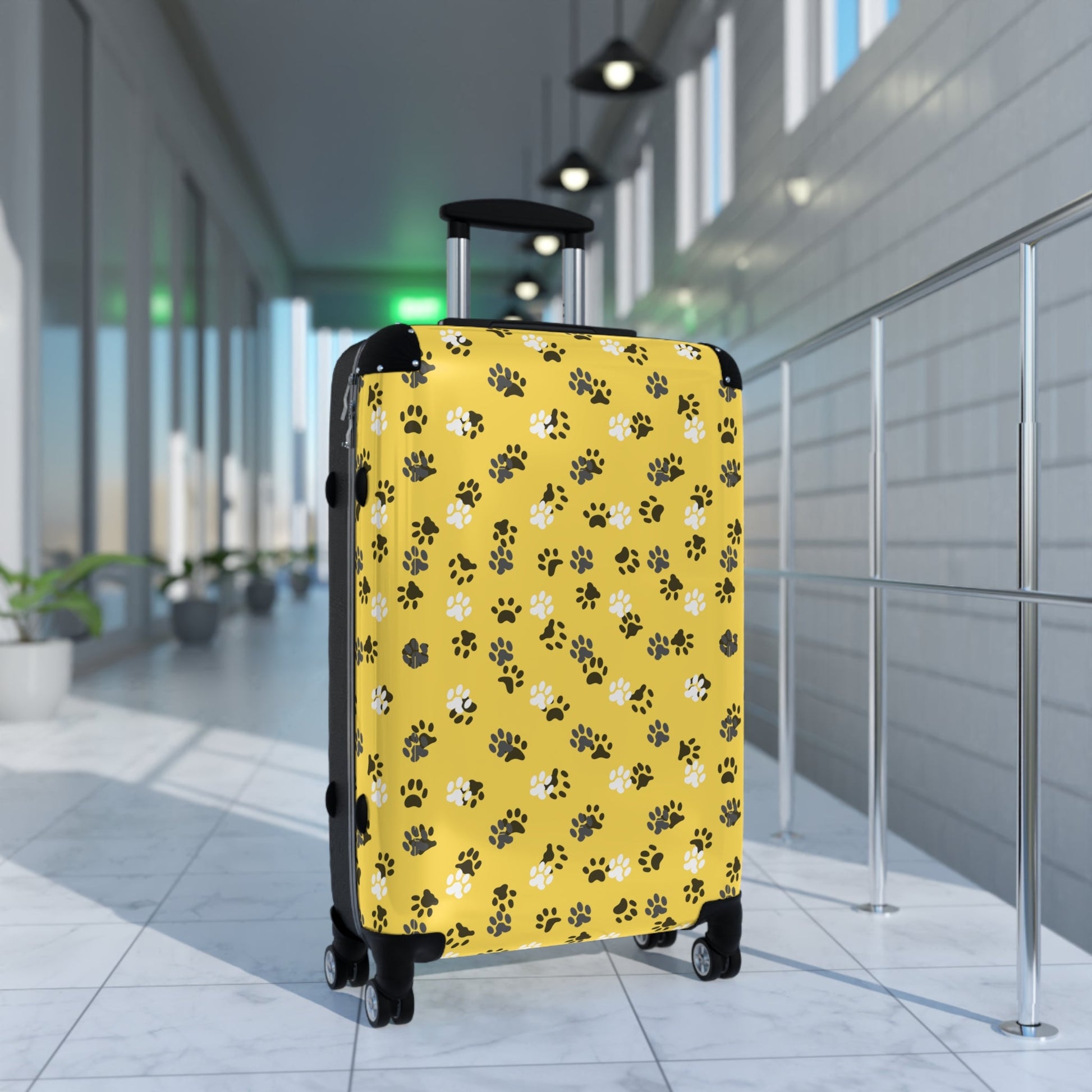 Yellow Kitty Paws Suitcase - Bags - Epileptic Al’s Shop