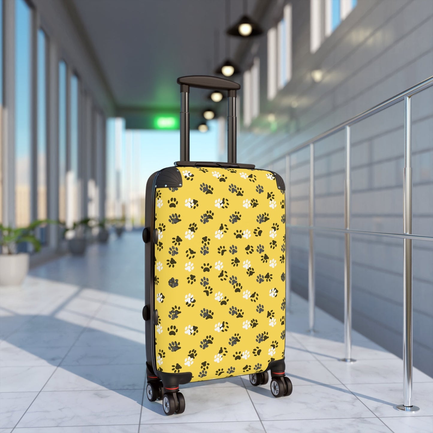 Yellow Kitty Paws Suitcase - Bags - Epileptic Al’s Shop