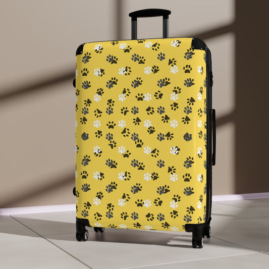 Yellow Kitty Paws Suitcase - Bags - Epileptic Al’s Shop