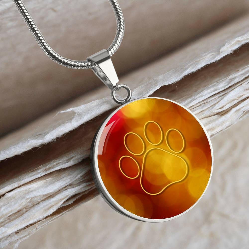 Yellow Orange Paw Necklace - Jewelry - Epileptic Al’s Shop