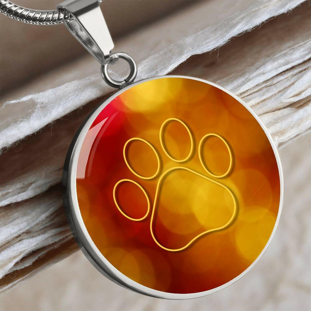 Yellow Orange Paw Necklace - Jewelry - Epileptic Al’s Shop